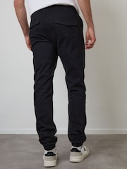 Threadbare Black Jogger Style Drawcord Trousers - Image 2 of 4