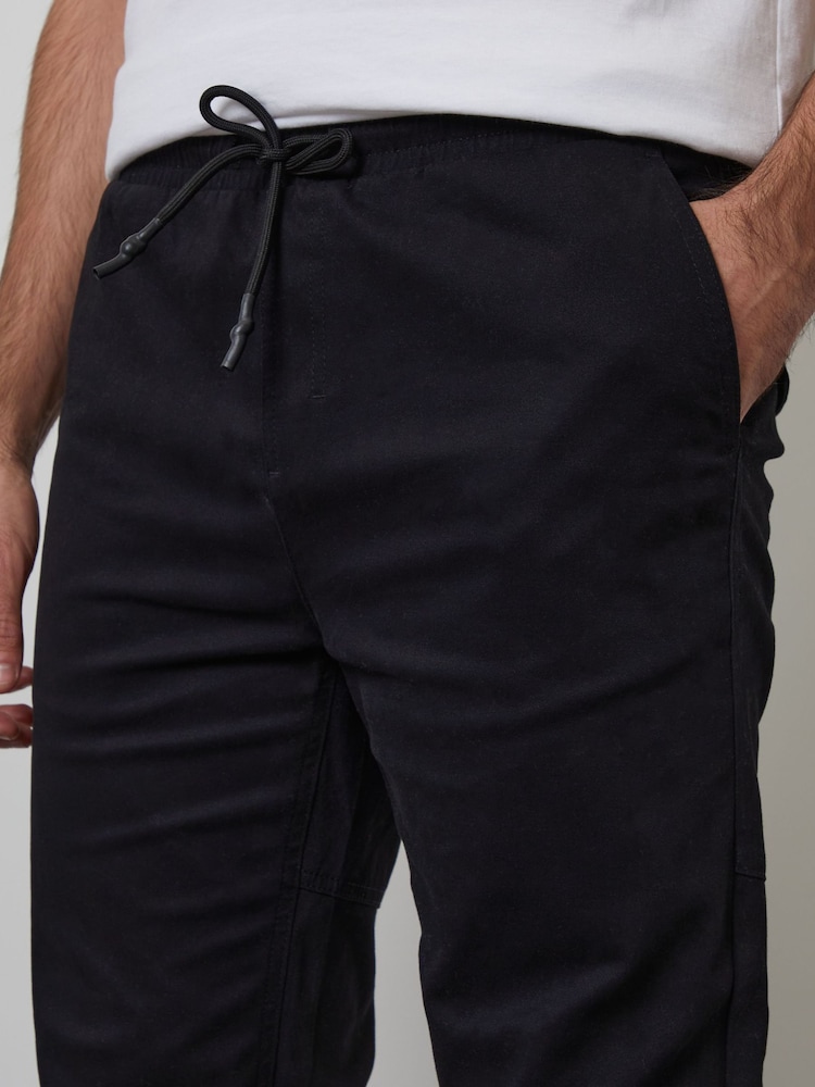 Threadbare Black Jogger Style Drawcord Trousers - Image 4 of 4