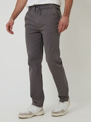 Threadbare Grey Elasticated Waist Regular Fit Chino Trousers - Image 1 of 4