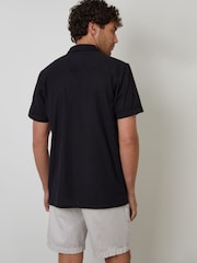 Threadbare Black Relaxed Fit Linen Blend Lace Trim Shirt - Image 2 of 5