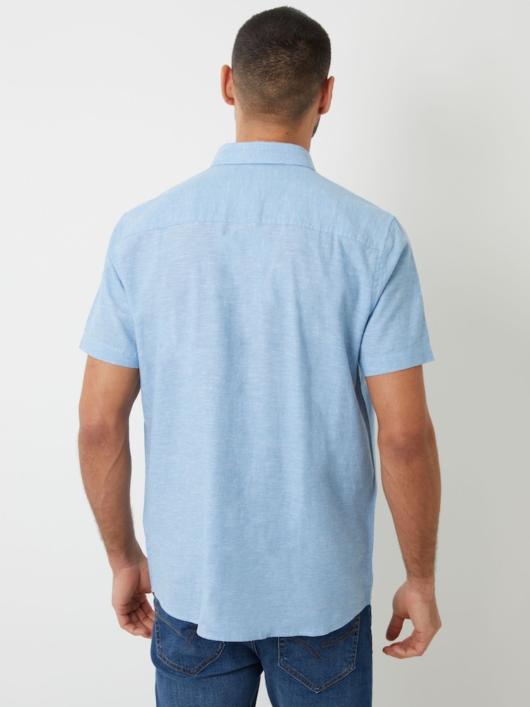 Azul - Camisa de manga corta en mezcla de lino de Threadbare - Imagen 2 de 4 Azul - Camisa de manga corta en mezcla de lino de Threadbare - Imagen 2 de 4