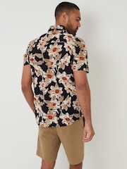 Threadbare Black/chrome Print Short Sleeve Shirt - Image 2 of 4
