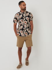 Threadbare Black/chrome Print Short Sleeve Shirt - Image 3 of 4