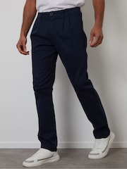 Threadbare Blue Relaxed Fit Stretch Chino Trousers - Image 1 of 5
