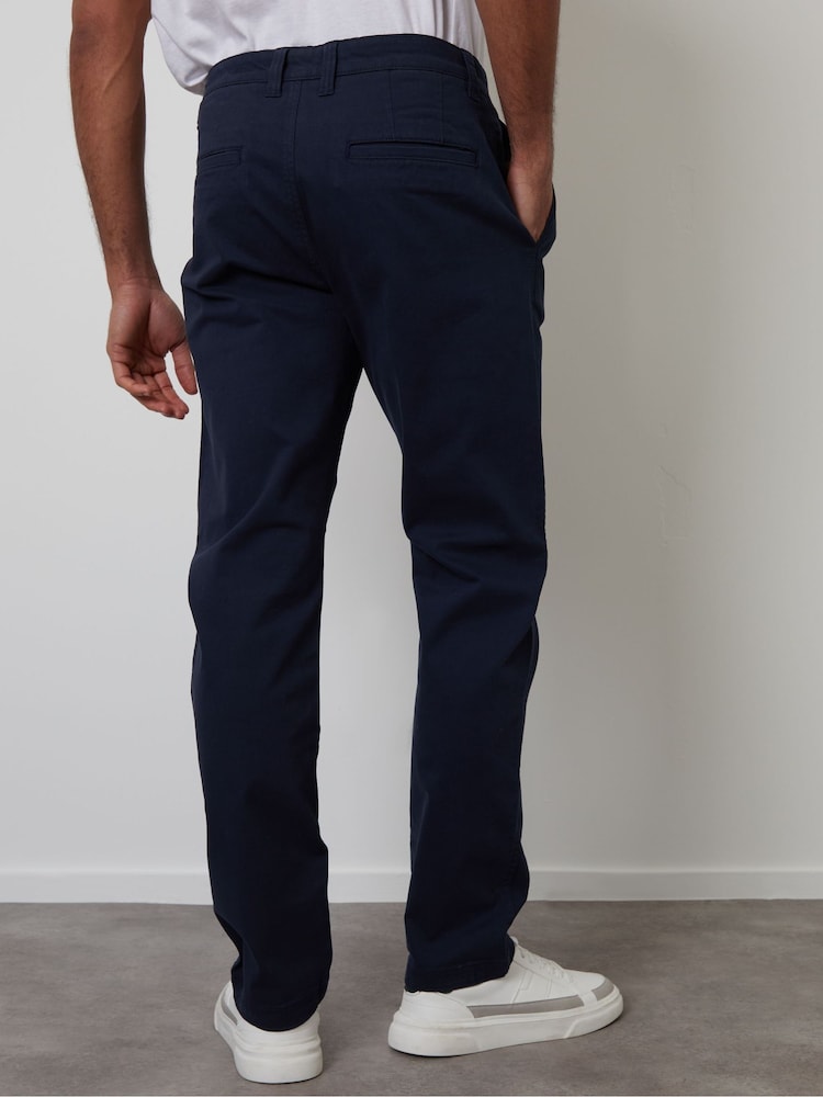 Threadbare Blue Relaxed Fit Stretch Chino Trousers - Image 2 of 5