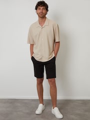 Threadbare Natural Textured Revere Collar Short Sleeve Shirt - Image 3 of 4