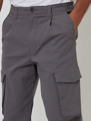 Threadbare Grey Relaxed Fit Stretch Cargo Chinos Trousers - Image 4 of 4