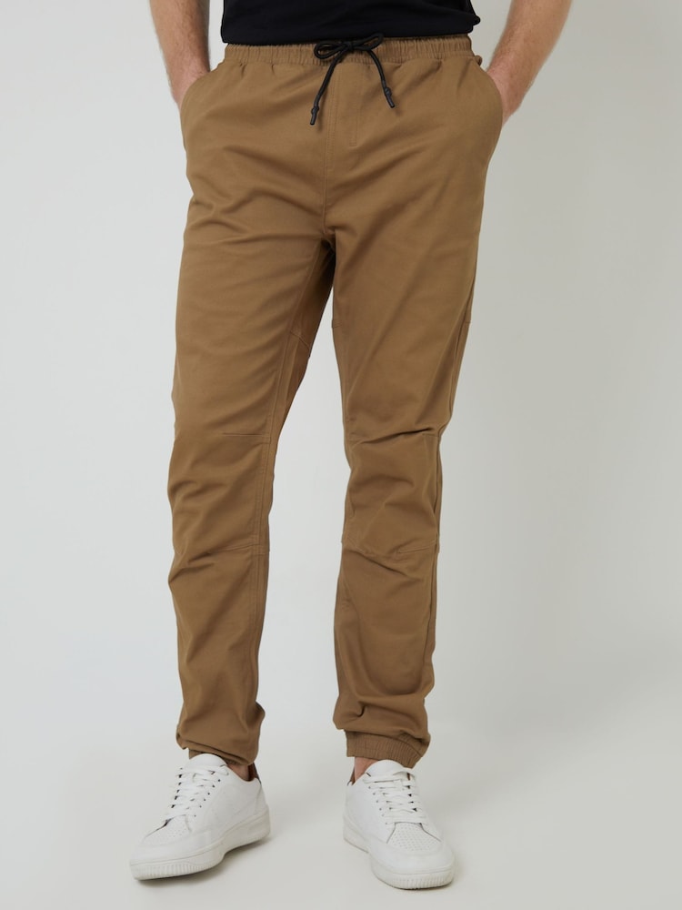 Threadbare Brown Jogger Style Drawcord Trousers - Image 1 of 4