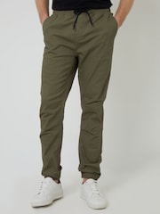Threadbare Khaki Jogger Style Drawcord Trousers - Image 1 of 5