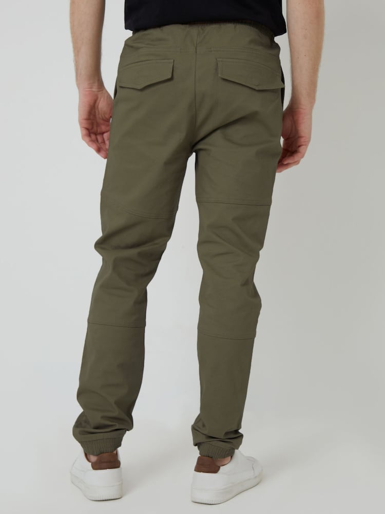 Threadbare Khaki Jogger Style Drawcord Trousers - Image 2 of 5