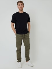 Threadbare Khaki Jogger Style Drawcord Trousers - Image 3 of 5