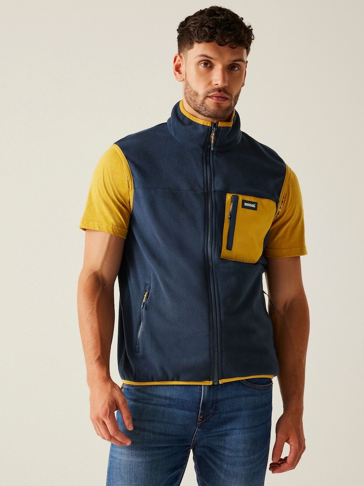Regatta Dark Blue Mens Frankie Microfleece Body Warmer - Image 1 of 7