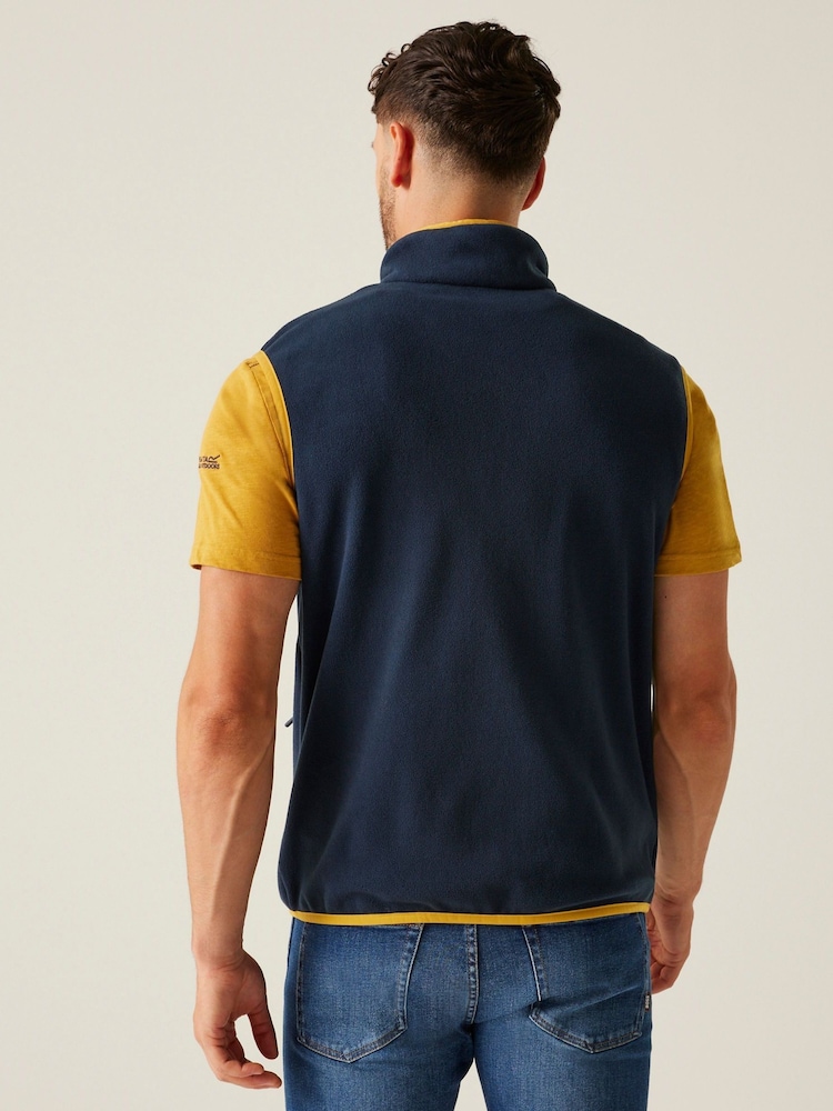 Regatta Dark Blue Mens Frankie Microfleece Body Warmer - Image 2 of 7