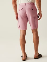 Regatta Pink Mens Shorebay Vintage Look Cargo II 100% Cotton Shorts - Image 2 of 7