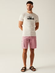 Regatta Pink Mens Shorebay Vintage Look Cargo II 100% Cotton Shorts - Image 3 of 7