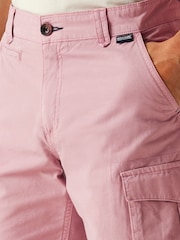 Regatta Pink Mens Shorebay Vintage Look Cargo II 100% Cotton Shorts - Image 4 of 7