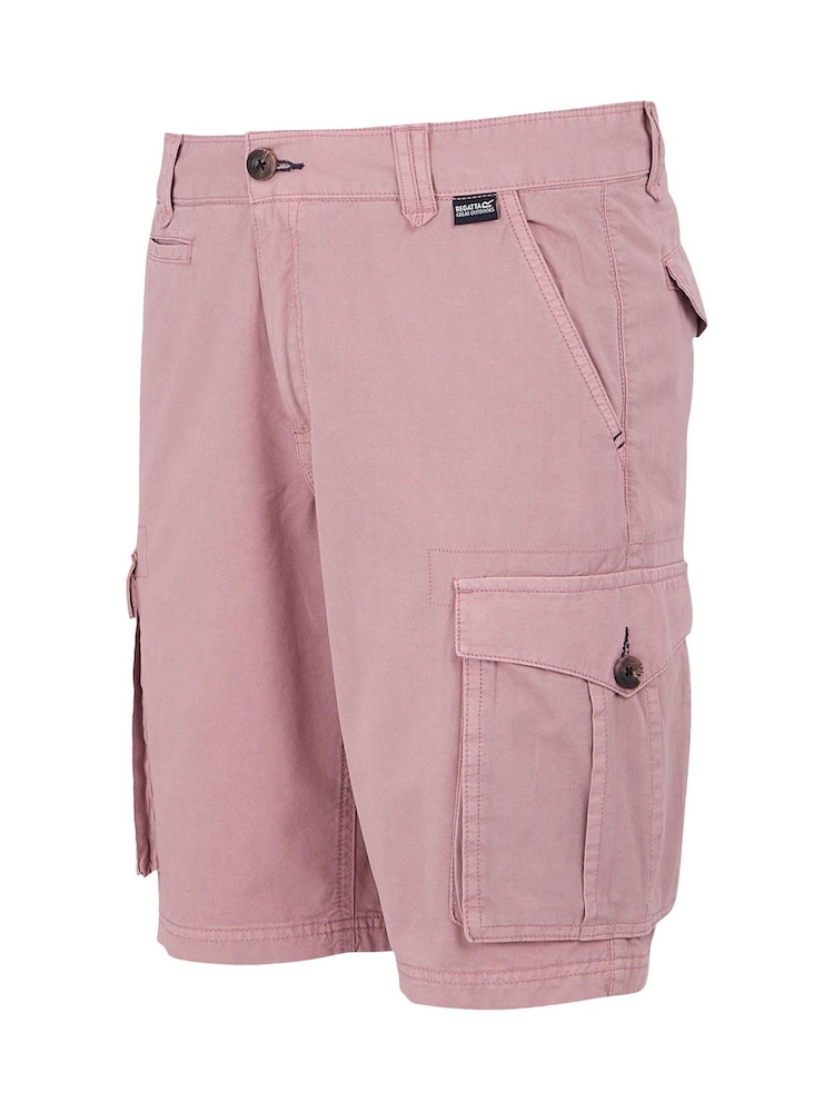 Regatta Pink Mens Shorebay Vintage Look Cargo II 100% Cotton Shorts - Image 7 of 7