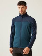 Azul - Regatta Mens Altoton Full Zip Midlayer V-Neck Fleece - Imagen 1 de 7
