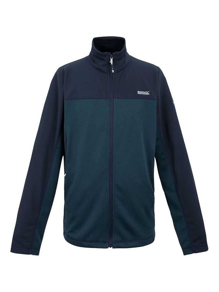 Regatta Blue Mens Highton Full Zip Midlayer V-Neck Fleece - Image 5 of 7