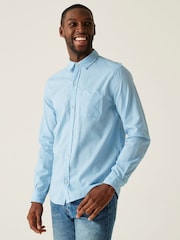 Синий - Regatta Mens Loran Long Sleeve Shirt - Изображение 1 из 4