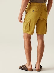 Regatta Yellow Mens Shorebay Vintage Look 100% Cotton Cargo II Shorts - Image 2 of 7