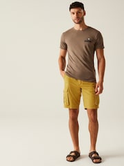 Regatta Yellow Mens Shorebay Vintage Look 100% Cotton Cargo II Shorts - Image 3 of 7