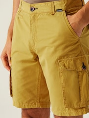 Regatta Yellow Mens Shorebay Vintage Look 100% Cotton Cargo II Shorts - Image 4 of 7