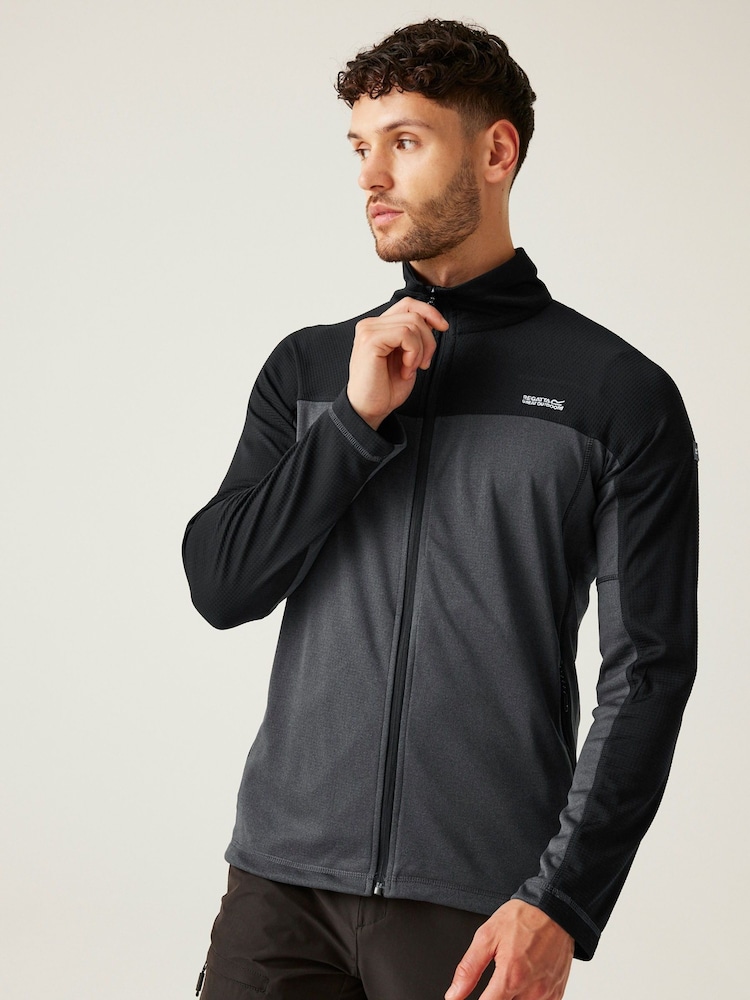 Gris - Regatta Mens Altoton Full Zip Midlayer V-Neck Fleece - Imagen 1 de 7