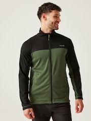 Verde - Regatta Mens Altoton Full Zip Midlayer V-Neck Fleece - Imagen 1 de 7