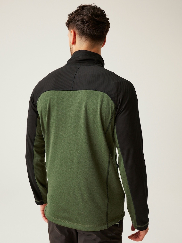 Verde - Regatta Mens Altoton Full Zip Midlayer V-Neck Fleece - Imagen 2 de 7