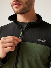 Verde - Regatta Mens Altoton Full Zip Midlayer V-Neck Fleece - Imagen 4 de 7