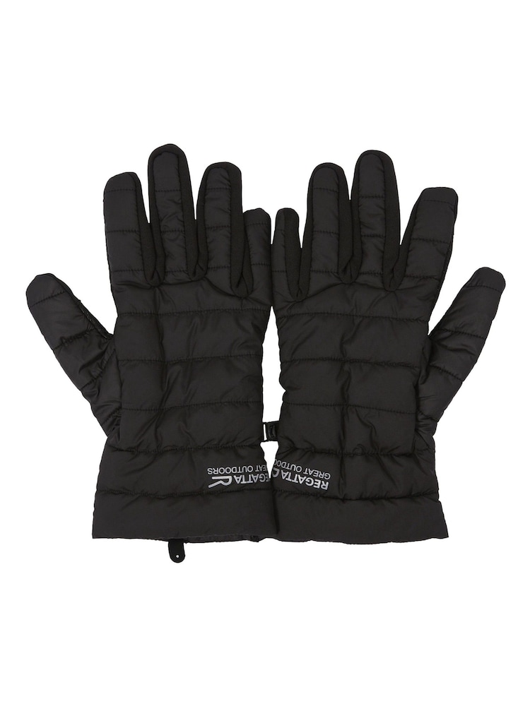 Regatta Black Unisex Padded Stretch Gloves - Image 1 of 2