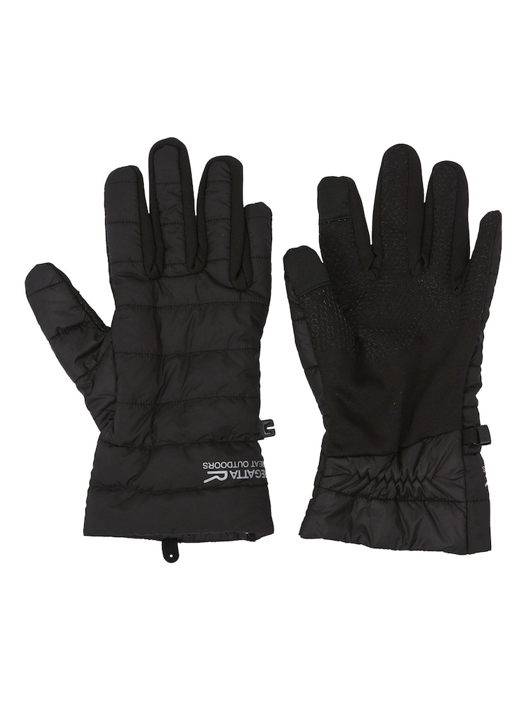 Regatta Black Unisex Padded Stretch Gloves - Image 2 of 2