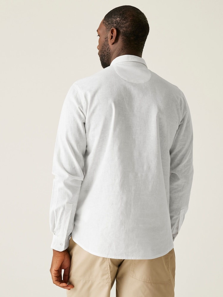Regatta White Mens Loran Long Sleeve Shirt - Image 2 of 7