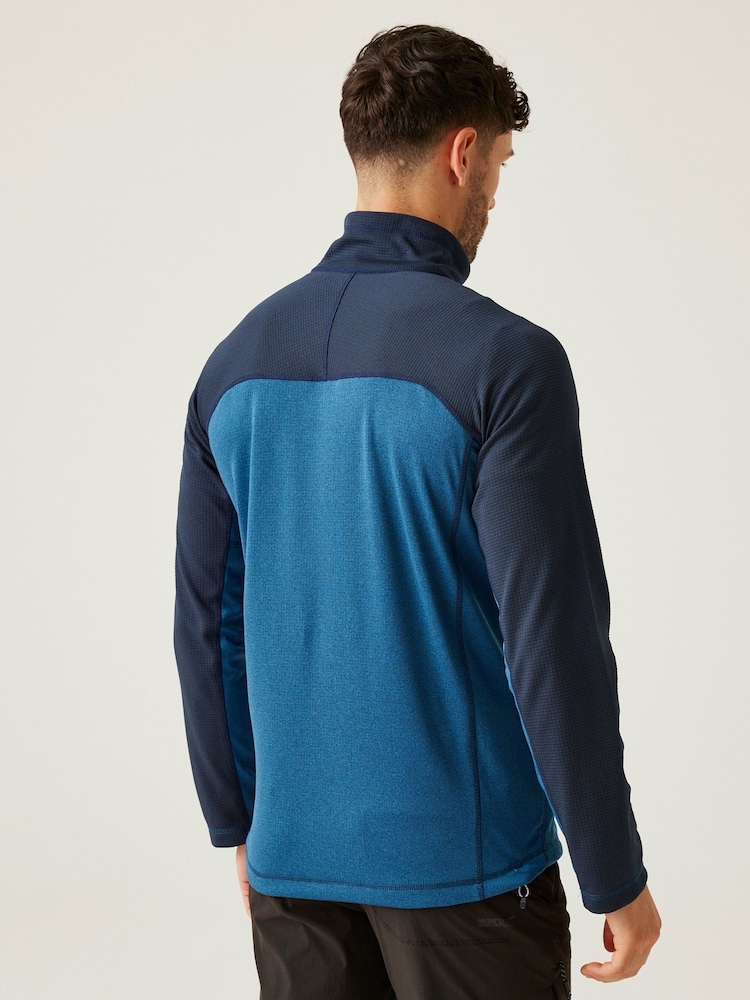 Azul de Chrome - Regatta Mens Altoton Full Zip Midlayer V-Neck Fleece - Imagen 2 de 7