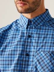 Regatta Blue Mens Begarno Short Sleeve Checked Shirt - Image 4 of 6