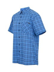 Regatta Blue Mens Begarno Short Sleeve Checked Shirt - Image 5 of 6