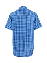 Regatta Blue Mens Begarno Short Sleeve Checked Shirt - Image 6 of 6