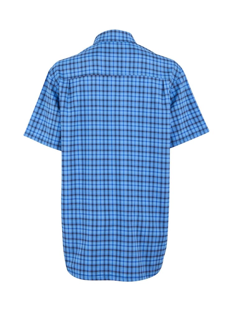 Regatta Blue Mens Begarno Short Sleeve Checked Shirt - Image 6 of 6