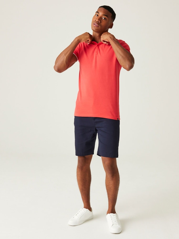 אדום - Regatta Mens Tadeo II 100% Cotton Polo Shirt - Image 3 of 7