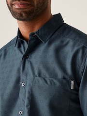 Regatta Blue Mens Mindano IX Short Sleeve Shirt - Image 3 of 7