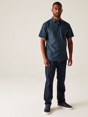 Regatta Blue Mens Mindano IX Short Sleeve Shirt - Image 4 of 7