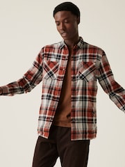 Regatta Orange Mens Thamos Long Sleeved Checked Shirt - Image 1 of 8