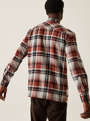 Regatta Orange Mens Thamos Long Sleeved Checked Shirt - Image 2 of 8