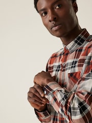 Regatta Orange Mens Thamos Long Sleeved Checked Shirt - Image 5 of 8