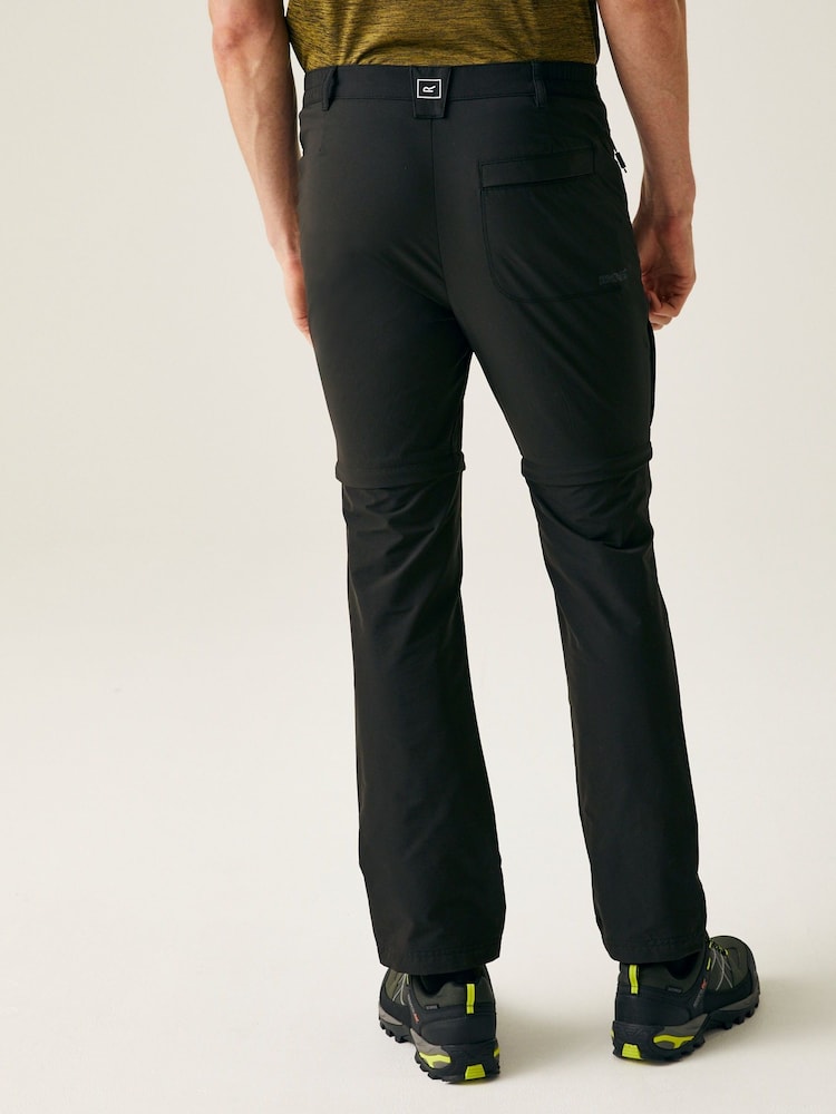 Regatta Black Mens Highton II Zip Off Walking Trousers - Image 2 of 10