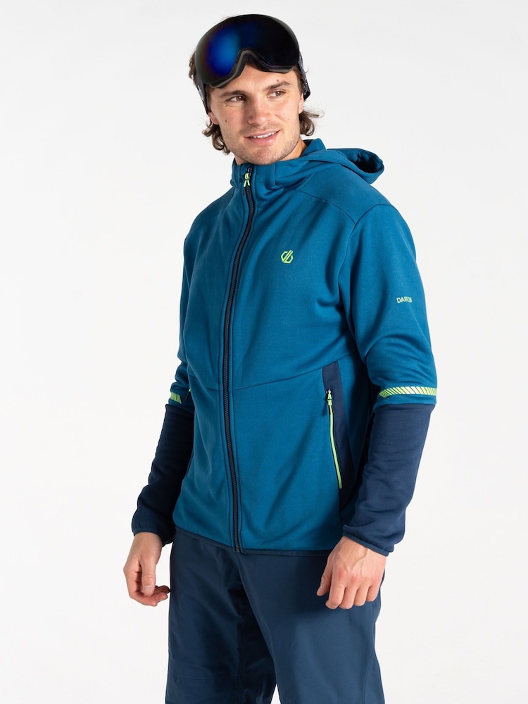Dare 2b Mens Blue Camber Core Stretch Midlayer Fleece - Image 1 of 7