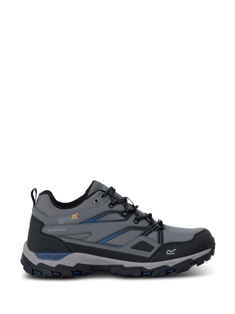 Regatta Grey Mens Holcombe III Low Waterproof Shoes - Image 1 of 6 Regatta Grey Mens Holcombe III Low Waterproof Shoes - Image 1 of 6