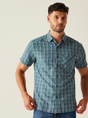 Regatta Blue Chrome Mens Mindano IX Short Sleeve Shirt - Image 1 of 7