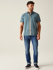 Regatta Blue Chrome Mens Mindano IX Short Sleeve Shirt - Image 3 of 7